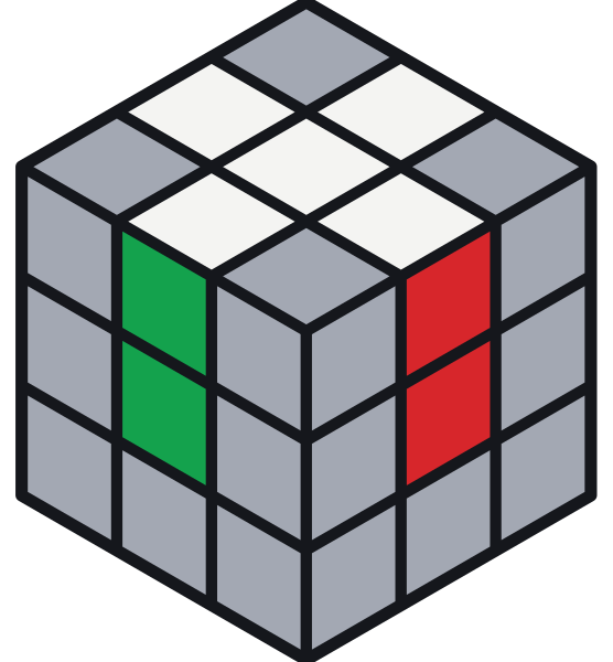 La croce bianca è giusta: il colore laterale dei quattro spigoli coincide con il loro centro.