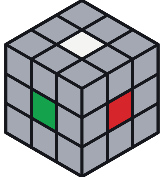 Qui hanno colore solo i centri. Ogni centro ha un solo colore e decide di che colore sarà la sua faccia alla fine.