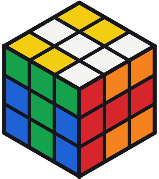 Cubo di Rubik con la figura lettere T