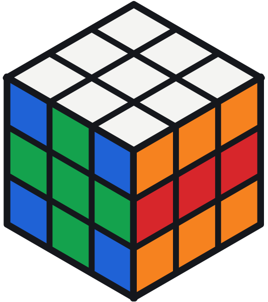 Cubo di Rubik con la figura più e meno