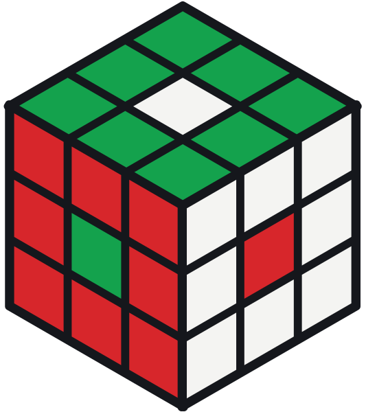 Cubo di Rubik con la figura sei punti