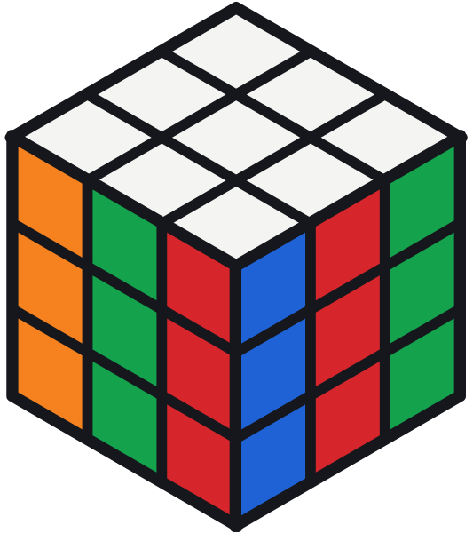 Cubo di Rubik con la figura strisce verticali