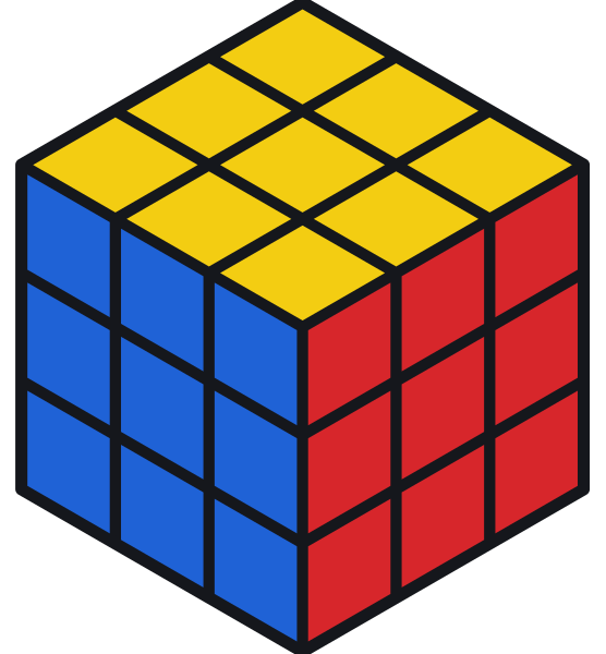 Dopo x2 il giallo è sopra, il blu davanti e il rosso resta a destra.