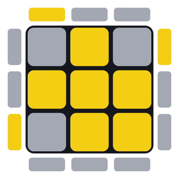 Dopo F R U R' U' F', i quattro spigoli mostrano il giallo sopra.